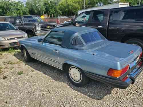 Mercedes Benz 560sl Convertible Blue Rwd Automatic Sl 1986 Used Classic Cars