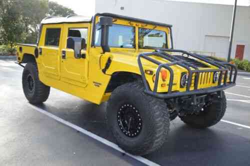 Hummer H1 Open Top Fl Yellow Black Leather 6 5 Diesel Low Used Classic Cars