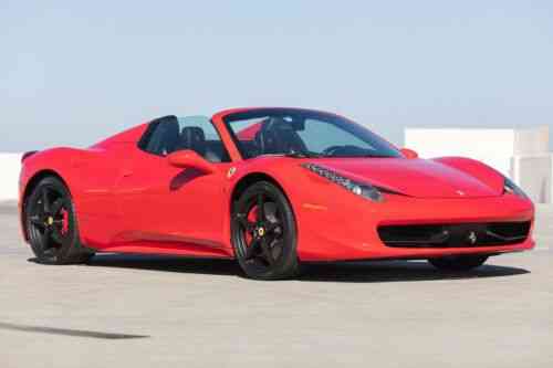 Ferrari 458 Spider 45l V8 570hp 398ft Lbs Red 2014