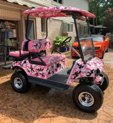 Customized Pink-camo Club Car Golf Cart 6 Lift, 4-seats: Vans, SUVs ...